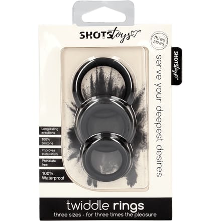 Shots Toys Cockring-  Zwart - 3 Stuks