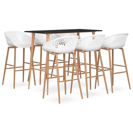 vidaXL - 7-delige - Barset - zwart - en - wit