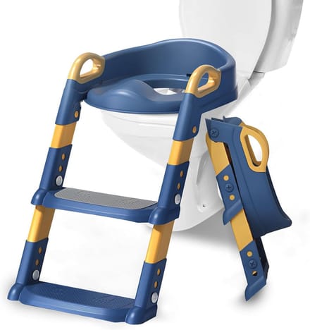 Toiletbril voor kinderen met trap - Verstelbare wc-bril met antislipgrepen en inklapbaar ontwerp