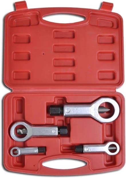 Moer Verwijderaar Set - Beschadigde Moeren Tool - Vastzittende Moeren Losmaken - Verchroomd Gehard Staal - 9 mm - 27 mm
