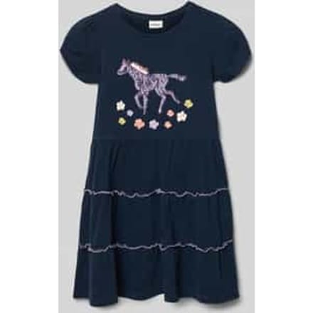 Jersey jurk met pofmouwen en glinsterende details meisje s.Oliver