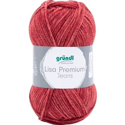 Gründl Wol "Lisa Premium Jeans" - Oriëntaals rood gevlekt