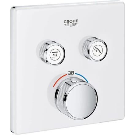 GROHE Grohtherm SmartControl Thermostatiche Douchekraan - Inbouw mengkraan - Met omstelling -Vierkant - Wit