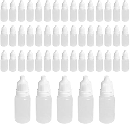 Dailygoods- Druppelflessen 50 stuks - 8 ml/10 ml/15 ml/20 ml/30 ml - Polyethyleen - Navulbare - Draagbaar - Controleerbare druppelsnelheid - Druppelfles