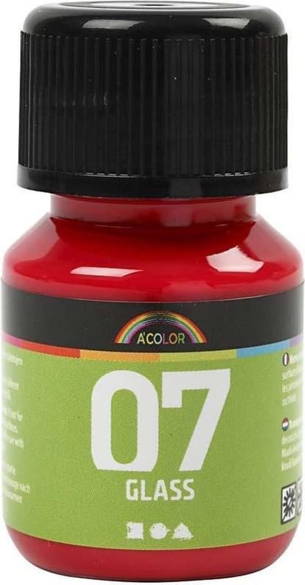 Glasverf - Porseleinverf - rood - A-Color Glass - 30ml