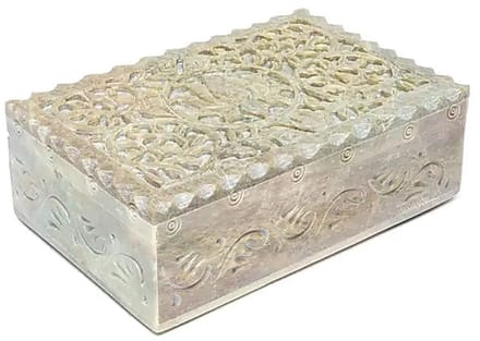 Tarot- of sieradendoos Lotus zeepsteen – 15 cm x 10 cm