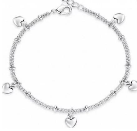 Zilver- Kinder- enkelbandje- met hartjes- 7 jaar - Charme Bijoux