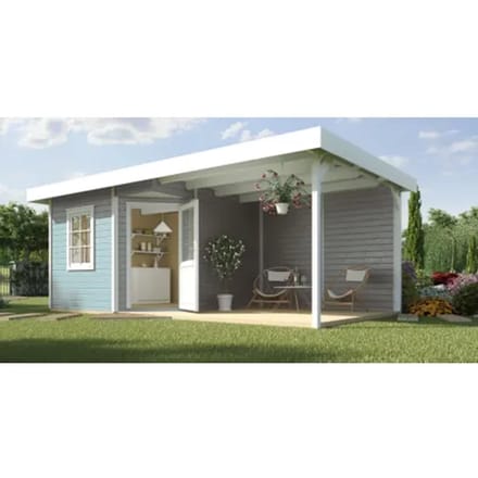 Weka Tuinhuis Met Overkapping 213 Type B Gr2 Grijs 298x601cm