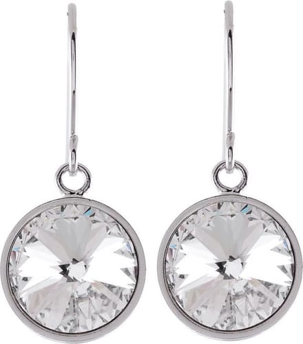 Behave - Oorbellen hanger rond - Glaskristal helder - Tijdloos chic