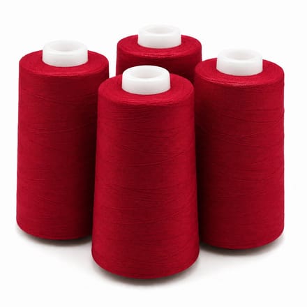 Polyester Overlockgaren – 4 Cones × 2700 m – Totaal 10.800 m – Rood 021