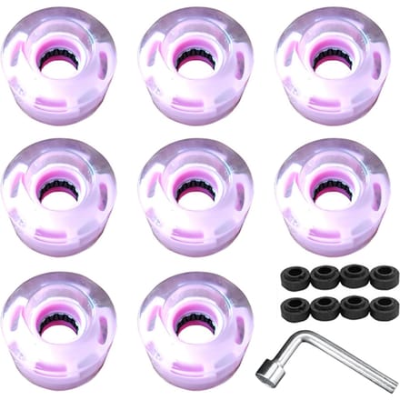 8 stuks Skateboard Wielen LED Lichtgevende Vervangingswielen Longboard Wielset 78A PU Kussenwiel voor roze