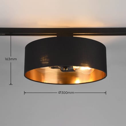 Trio Lighting Hostel track light voor DUOline, zwart-goud, E27