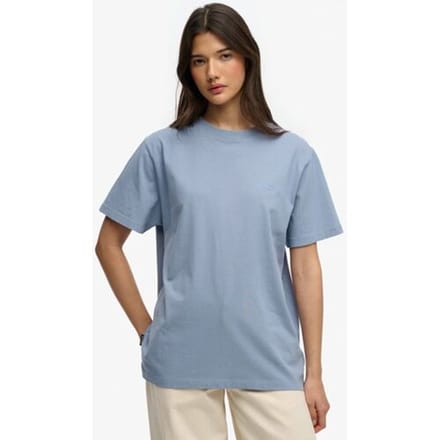 Superdry Essential T-shirt met Logo en Losse Pasvorm Light Blue Grootte: 44