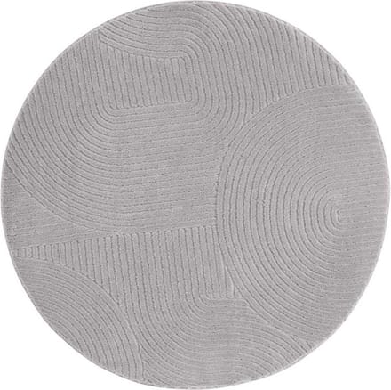 Rond zacht vloerkleed - Fuzz Waves grijs 80