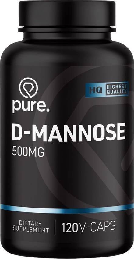 Pure. D-Mannose - 120 vegan capsules - 500mg – supplement - suikers