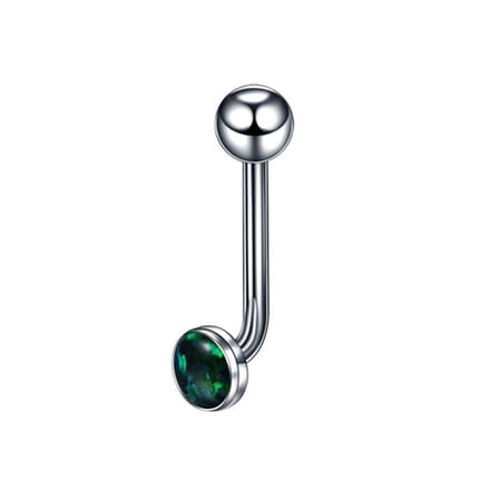 Piercing titanium opal groen 1.6x11 - LMPiercings
