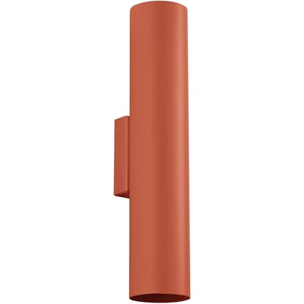 Wandlamp LAGOS 2 met 2 lichtpunten naar boven en beneden - Sollux Lighting - IP20 - Okerrood staal behuizing - 6 x 8 x 30 cm - 2 x GU10 LED, exclusief lichtbron - 2 x 10 W - Industriële wandlamp voor woonkamer, slaapkamer en eetkamer