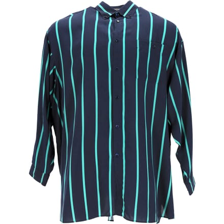 Balenciaga Gestreepte Overhemd in Marineblauwe Polyester