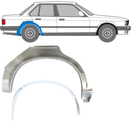 Reparatiepaneel achterspatbord voor BMW 3 E30 1982-1987 / Rechts / Set