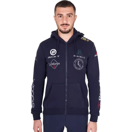 Hoodie met rits en multilogo Equestro