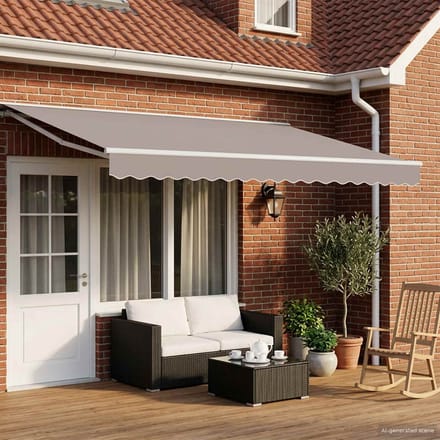 vidaXL - Handmatig - Afsheringsframe - Verstelbaar - Wit - 4 - × - 3,5 - m - Staal