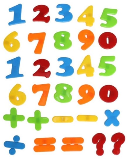 Gerimport Magnetische cijfers/rekenen set - regenboog kleuren - 4 cm