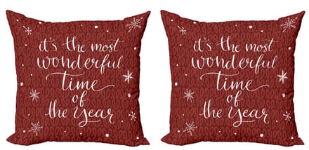 ABAKUHAUS Spreekwoord Kussenhoezen Set – 2x40x40 cm – Rood/Wit