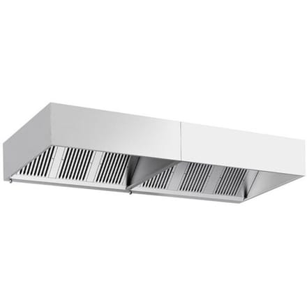 GGM Gastro Kastenhaube - 3400mm - mit Filter & Lampe Zilver
