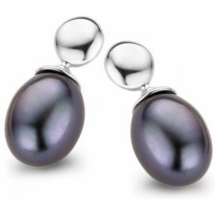 Casa Jewelry Oorhangers Tahiti Dot Grey - Zilver