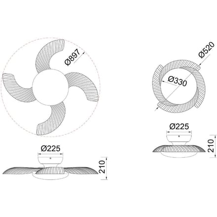 Mantra Iluminación LED plafondventilator Aloha wit, stille DC-motor, Ø 90 cm, CCT