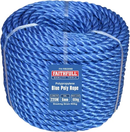 Poly Rope - Touwwerk - Algemeen Gebruik - Sterk Materiaal - 6mm 220m - Blauw