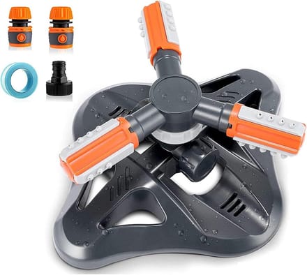 Tuinsproeier - Gazon sproeier - Gazon bewateren - 360 graden draaibaar - 3 armen - Oranje