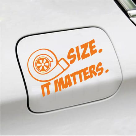 Bumpersticker - Size It Matters - 10 X 17 - Oranje