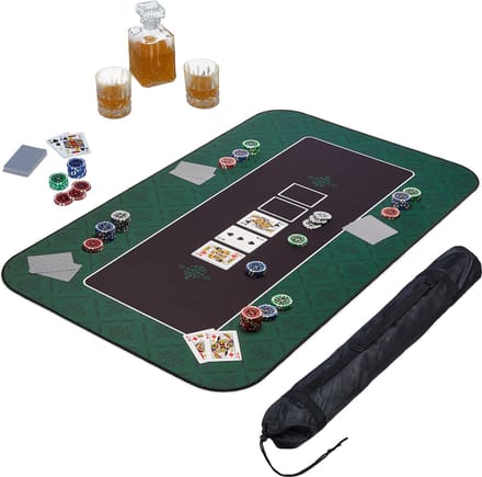pokerkleed 100 x 60 cm - speelkleed voor Texas Hold'em - antislip pokermat - polyester - groen
