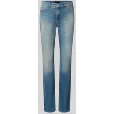 High waist slim fit jeans met labelpatch