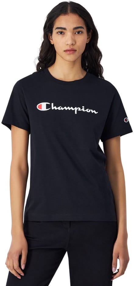 Champion T-shirt Dames SS Tee Zwart - Maat M