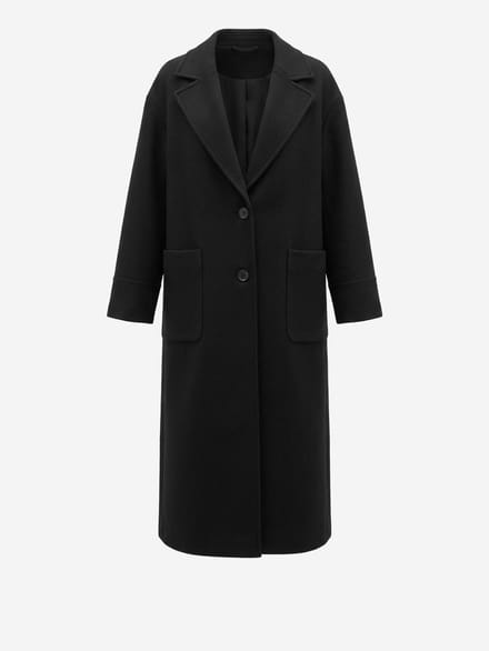 OMBRE Jas - Lange Mouw - Knopen - Effen Zwart M/L