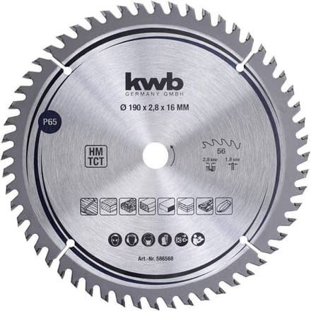 kwb 586568 Cirkelzaagblad 190 x 16 mm 1 stuk(s)