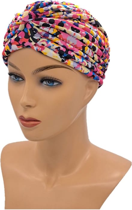 Johnson Headwear - Chemo Muts Dames - Confetti / gestript - Chemo Muts - Chemo Cap - Muts - Cap - Hoofddeksel