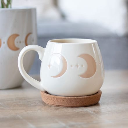 Moon Phase Rounded Mok/beker - Creme