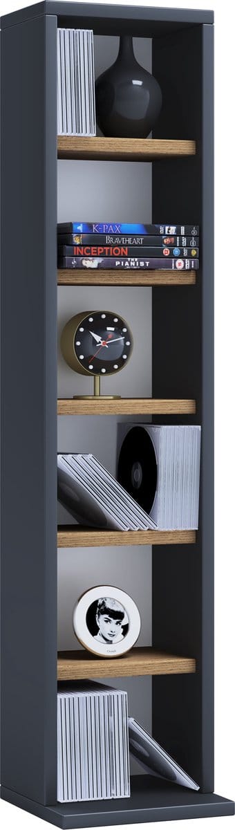 Houten CD DVD-standaard Opbergvak Bevindende plank Boekenplank Decoratieve plank Elementa