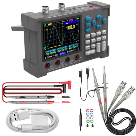 3in1 Oscilloscoop Multimeter Signaalgenerator Machine 3,2 inch IPS Display Oscoop Meter Handheld veelkleurig