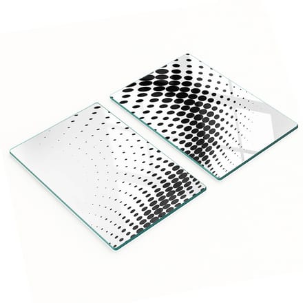 Set van 2 geharde glazen borden met geometrische figuren, 2x40x52 cm