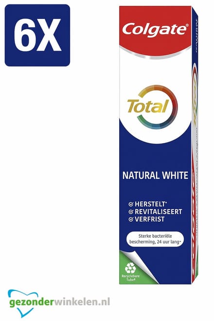 6 x Colgate - Tandpasta - Total - Natural White - 75ml