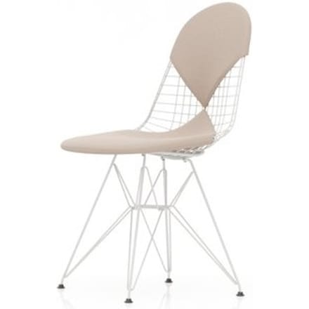 Vitra Wire Chair DKR-2 - wit - Hopsak - nude/ivoor - Glijders voor harde vloer