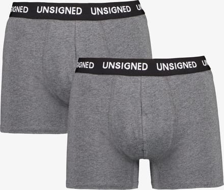 Unsigned heren boxershorts 2-pack - Grijs - Maat S