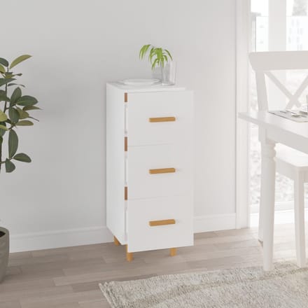 vidaXL - Dressoir - 34,5x34x90 - cm - bewerkt - hout - wit