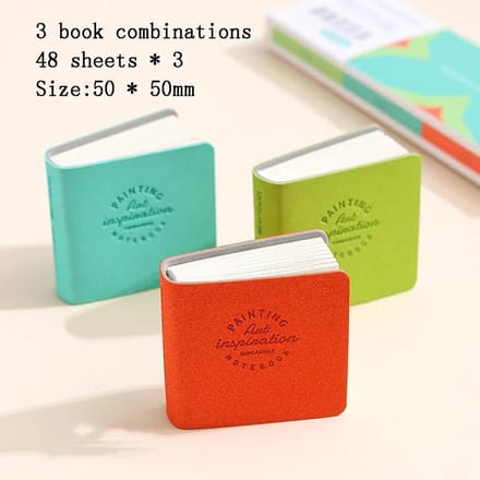 3 stuks/set Mini tekenboek Vierkant aquarel schetsboek Dik papier 3 boek schilderpapier kunstbenodigdheden
