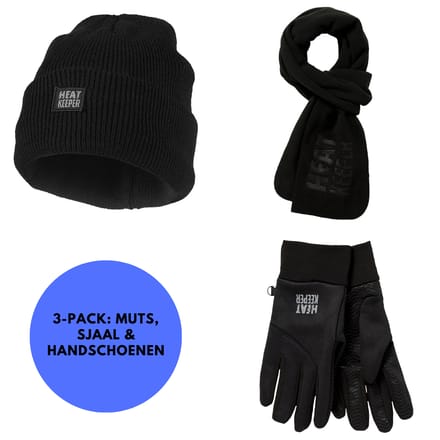 Heatkeeper - Thermo set Heren - Muts/Handschoenen/Sjaal - Maat S/M