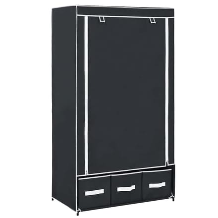 vidaXL - Kledingkast - 87x49x159 - cm - stof - zwart